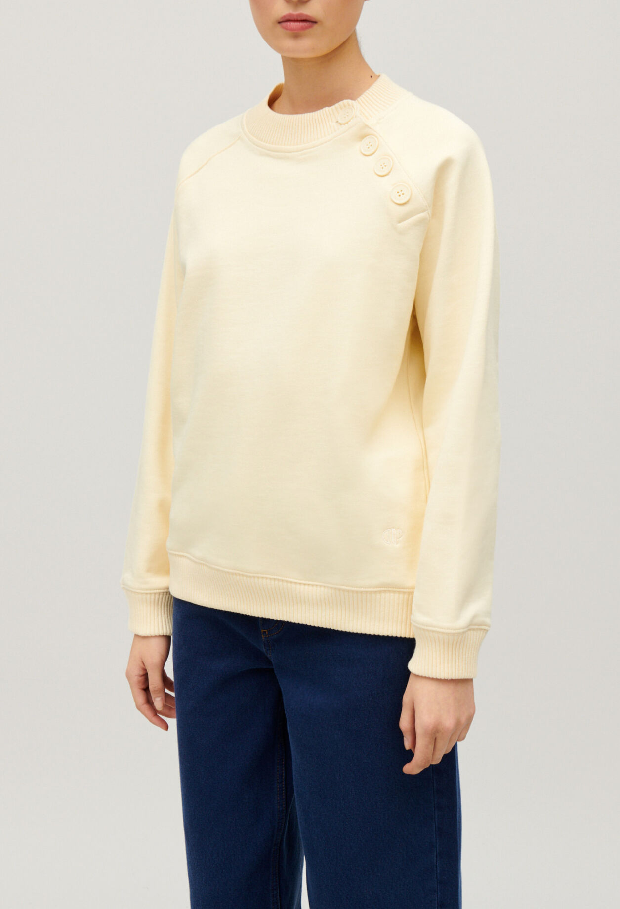 Sweatshirt mit Knopfbesatz