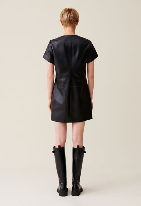Robe cuir courte zippée