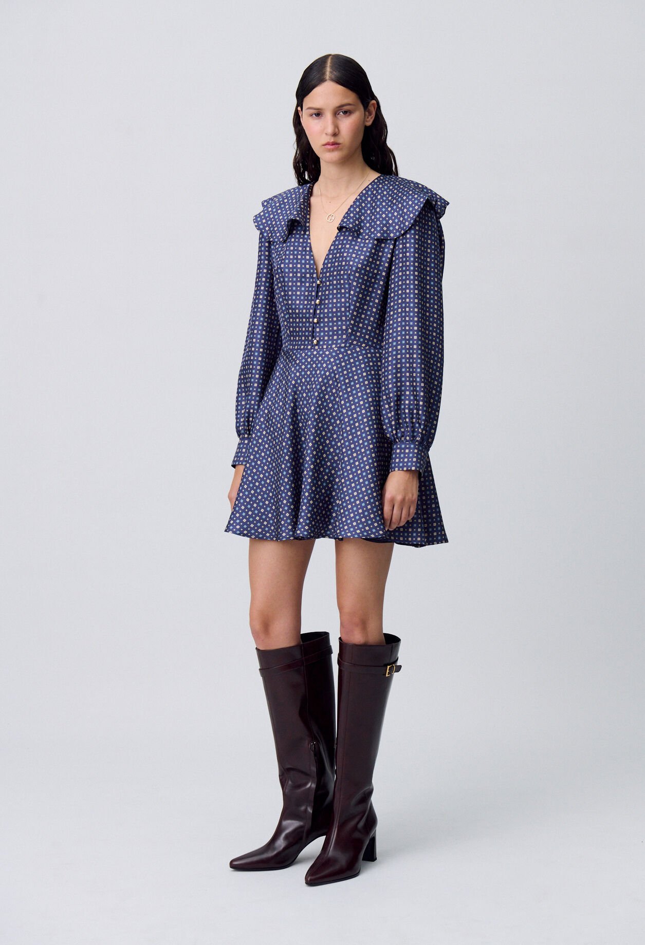 Printed Silk Mini Dress