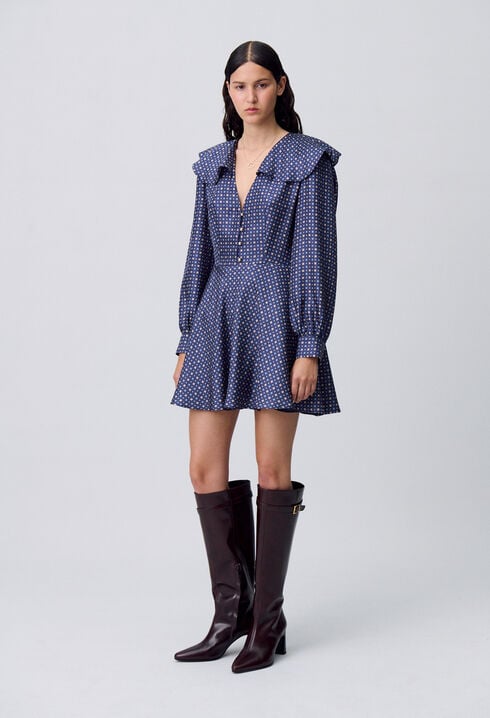 Printed Silk Mini Dress