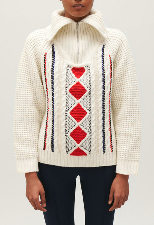 Pull camionneur maille bicolore
