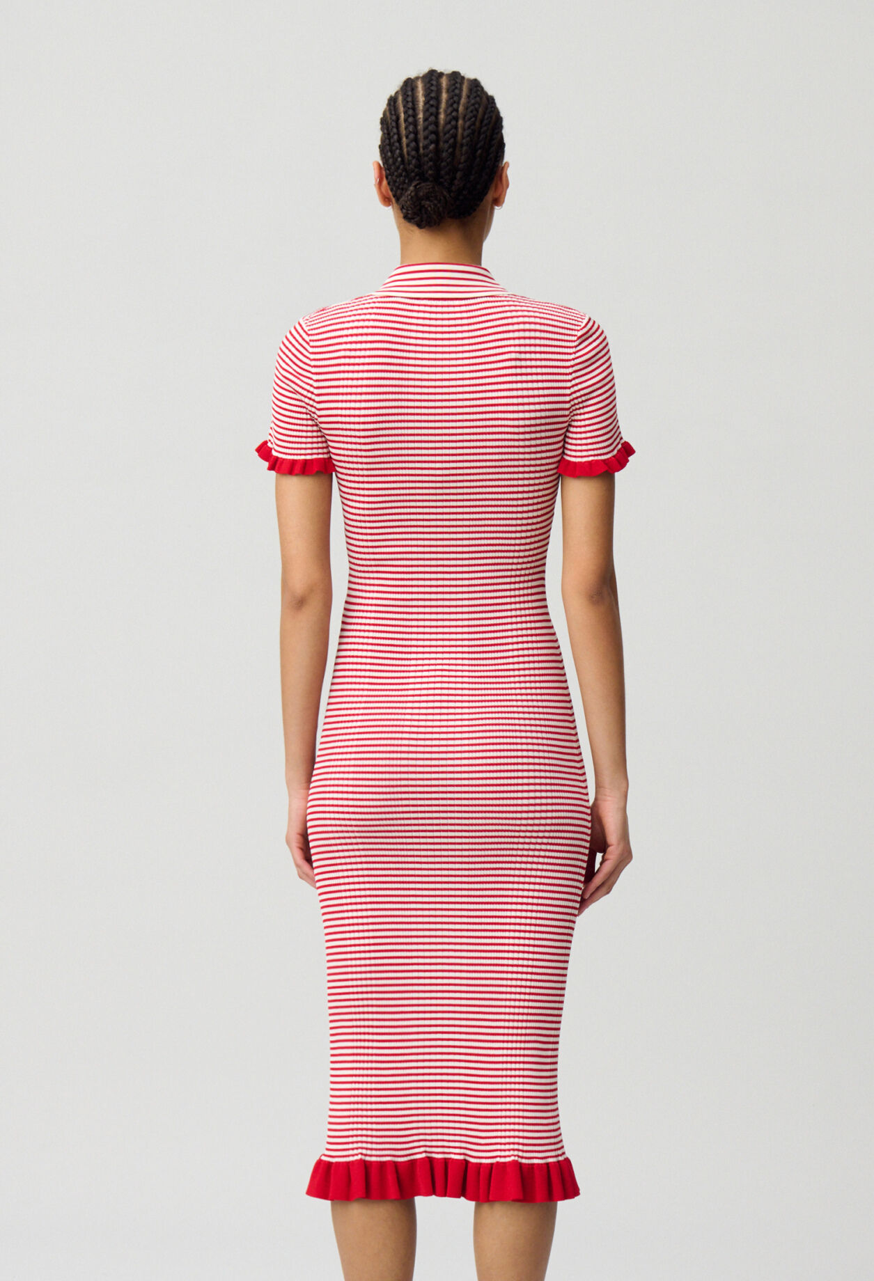 Striped fine knit maxi dress