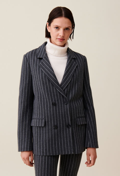 Oversized gestreifter Blazer