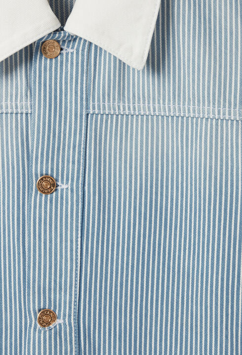 Gestreifte Gabardine-Denim-Jacke