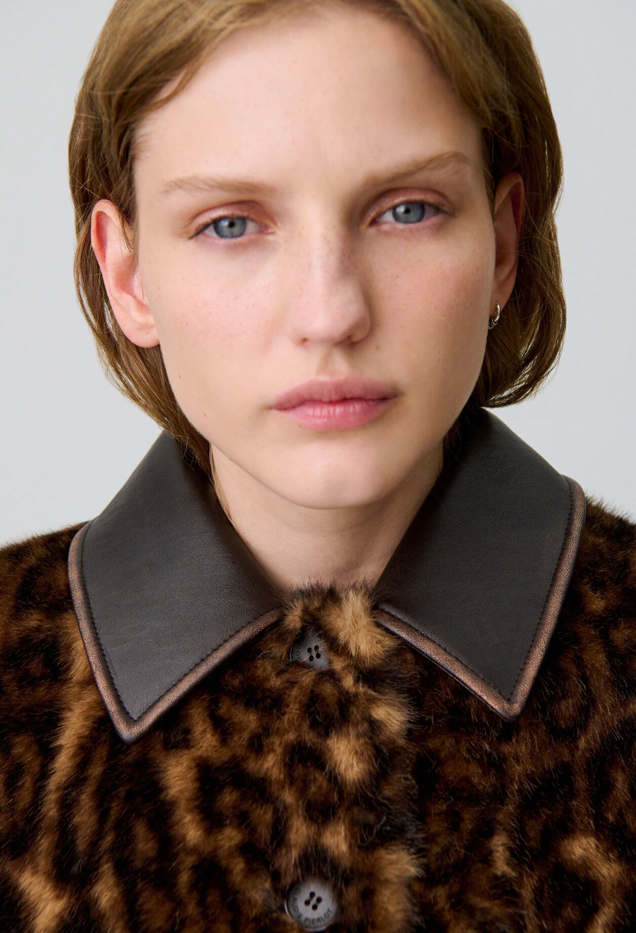 Leopard faux fur coat