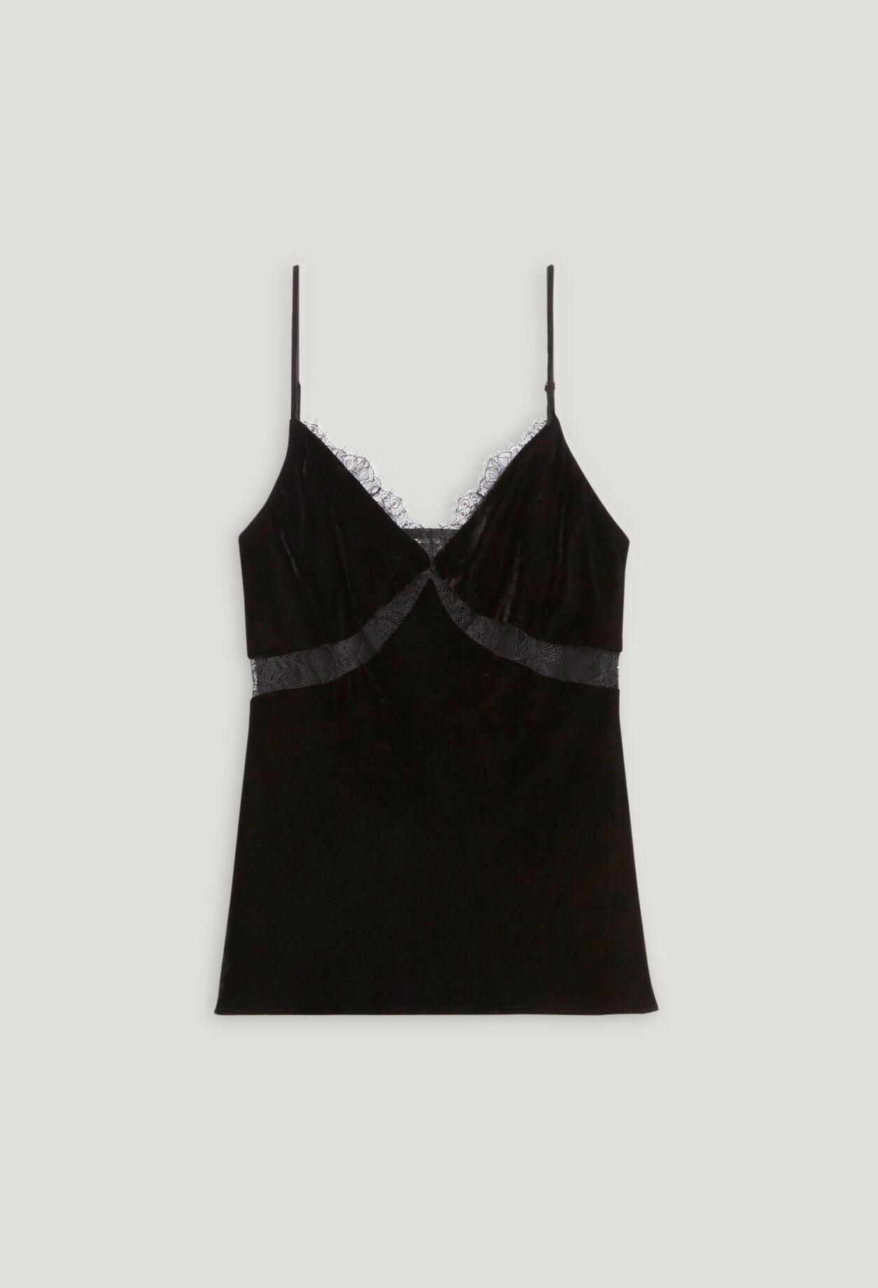 Black velour cami