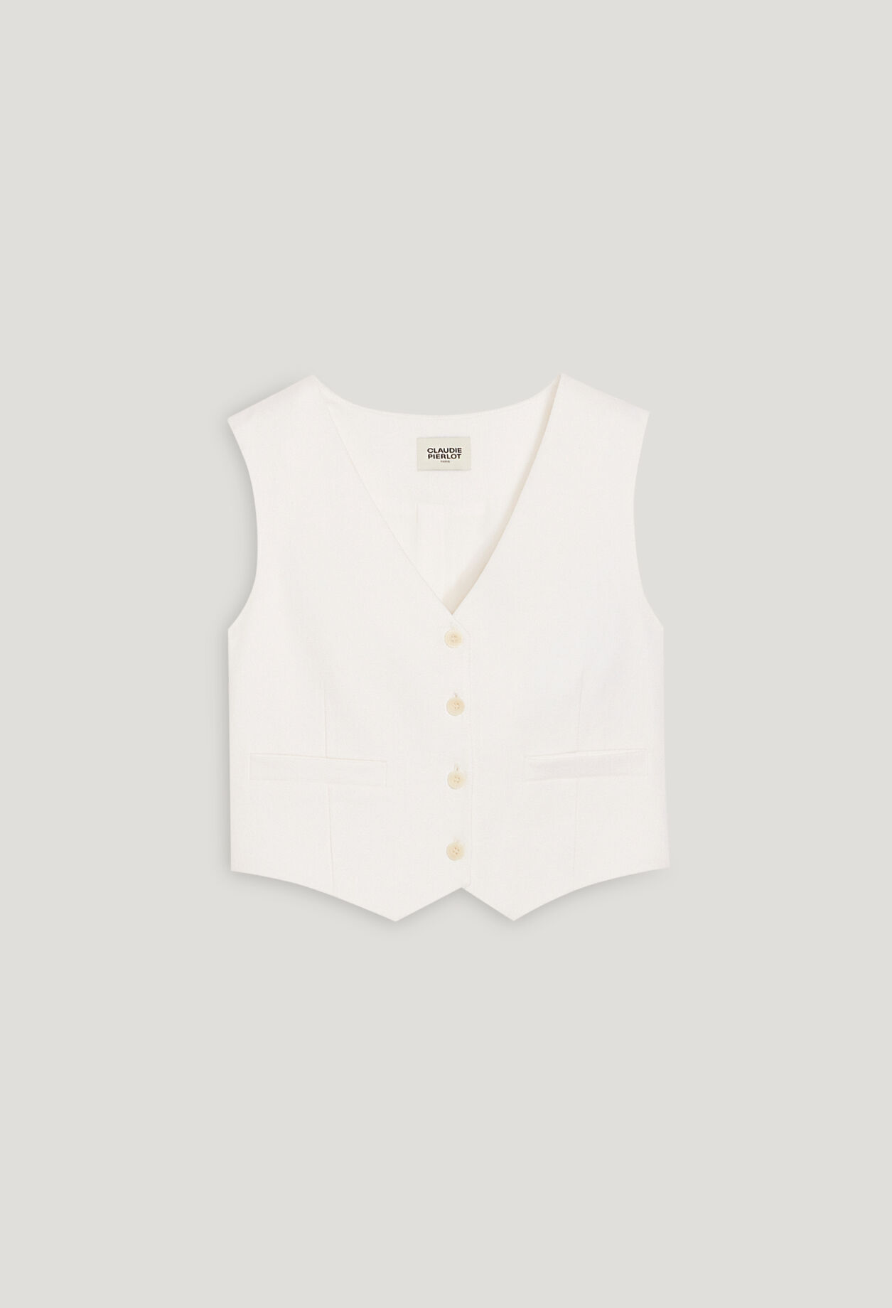 Blazer-Jacke aus Halbleinen Ecru