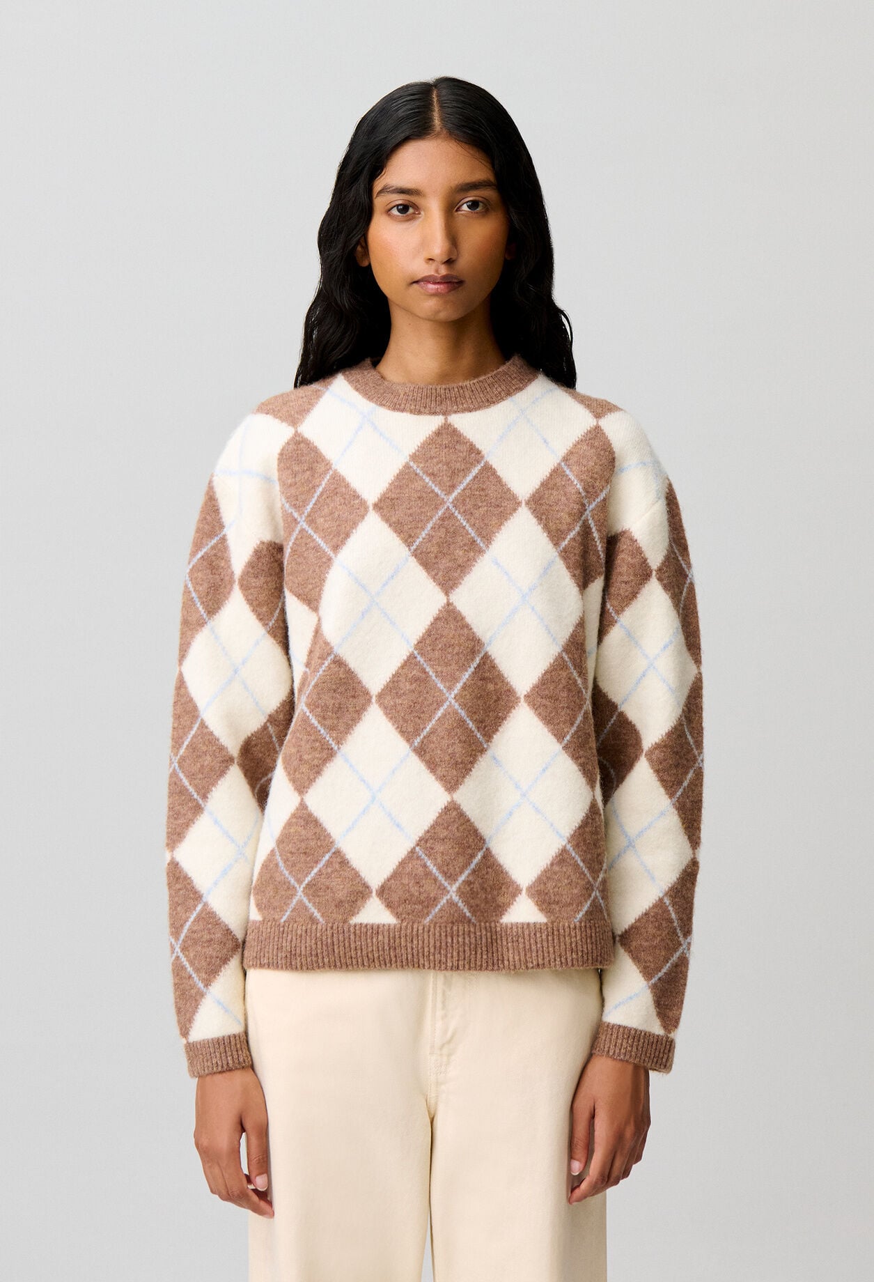 Mehrfarbiger gerader Pullover