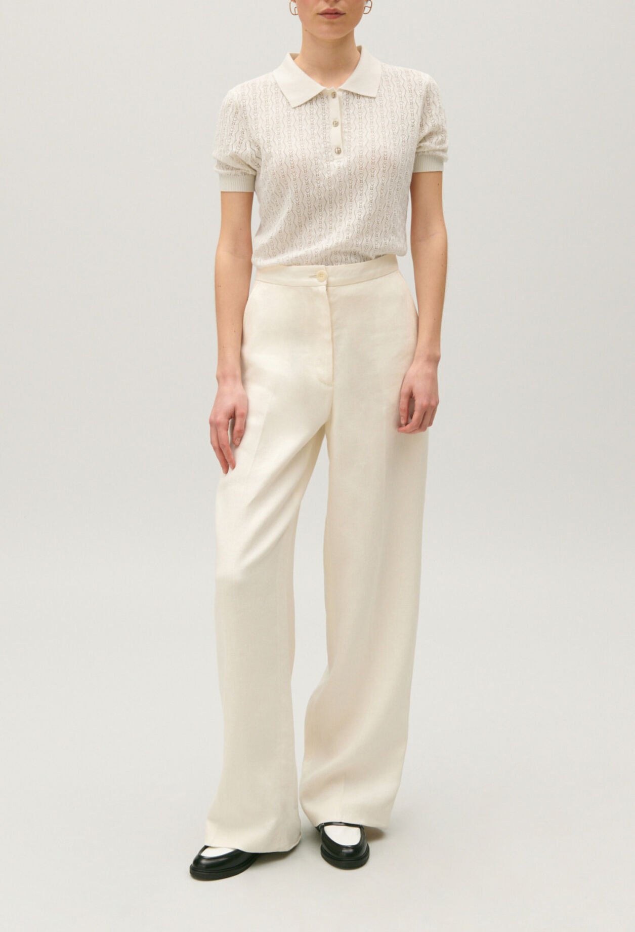 Linen blend suit trousers