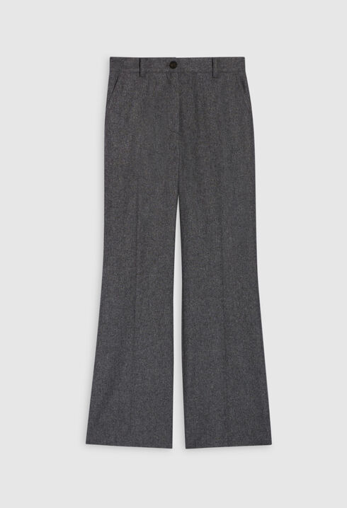 Pantalon flare gris chiné