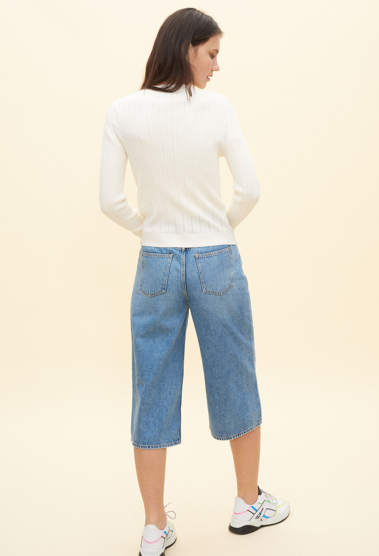 Openwork knit cardigan