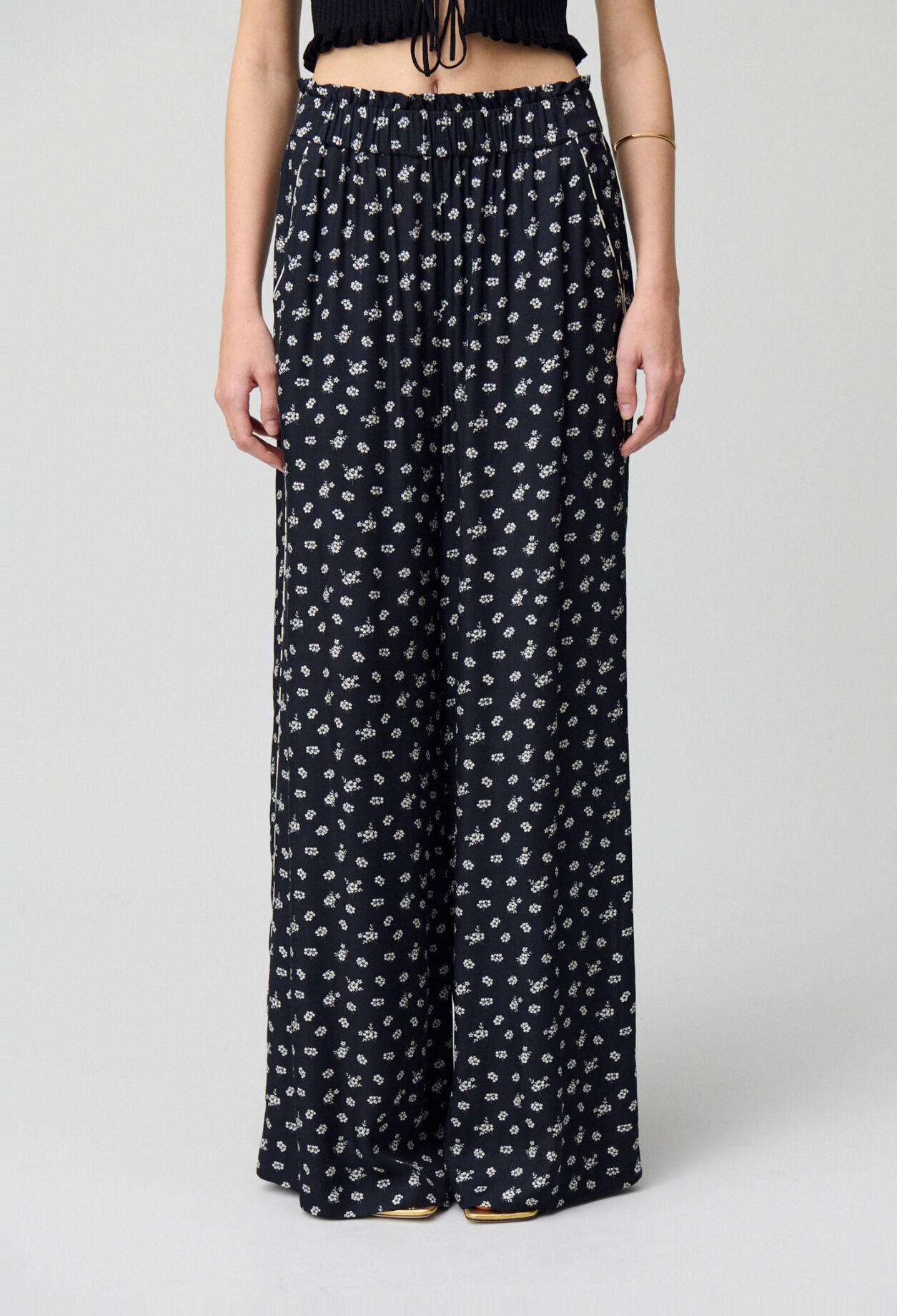 Pantalon large fluide imprim&eacute;