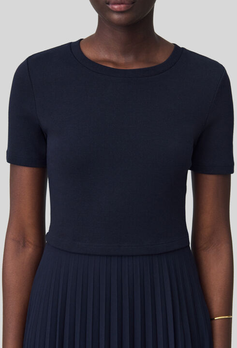 Zweifarbige Kleid in Schwarz und Marine 