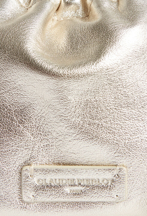 Smooth gold leather purse bag