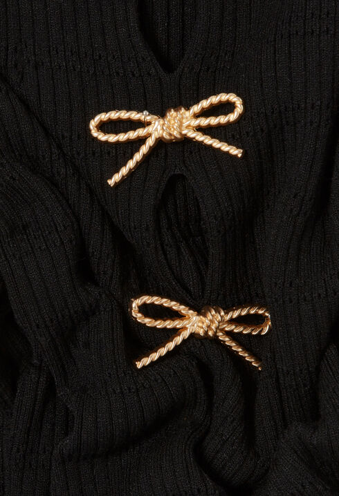 Robe courte maille nœuds