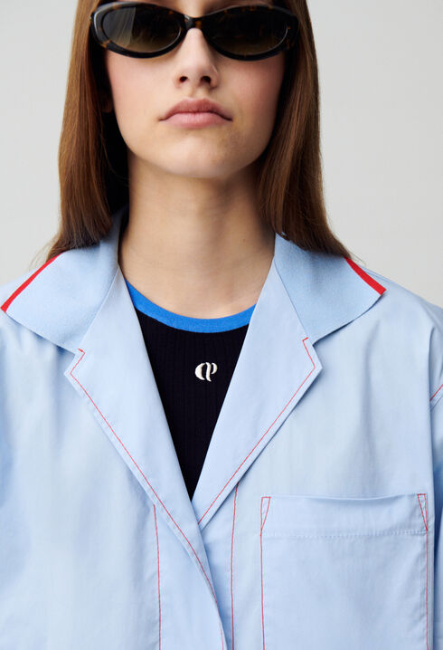 Chemise oversize contrastée