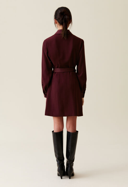 Robe cache-cœur col tailleur
