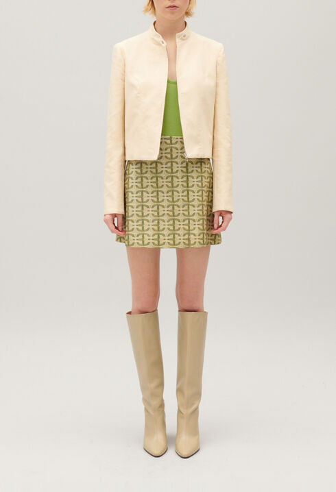 Pale beige biker jacket