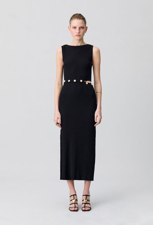 Knielanges Strickkleid