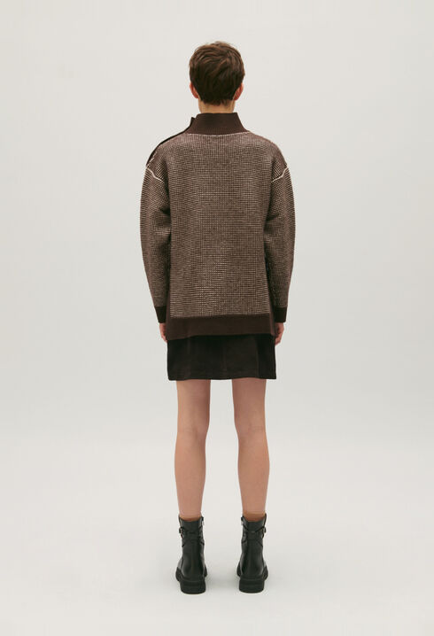 Pull maille bicolore