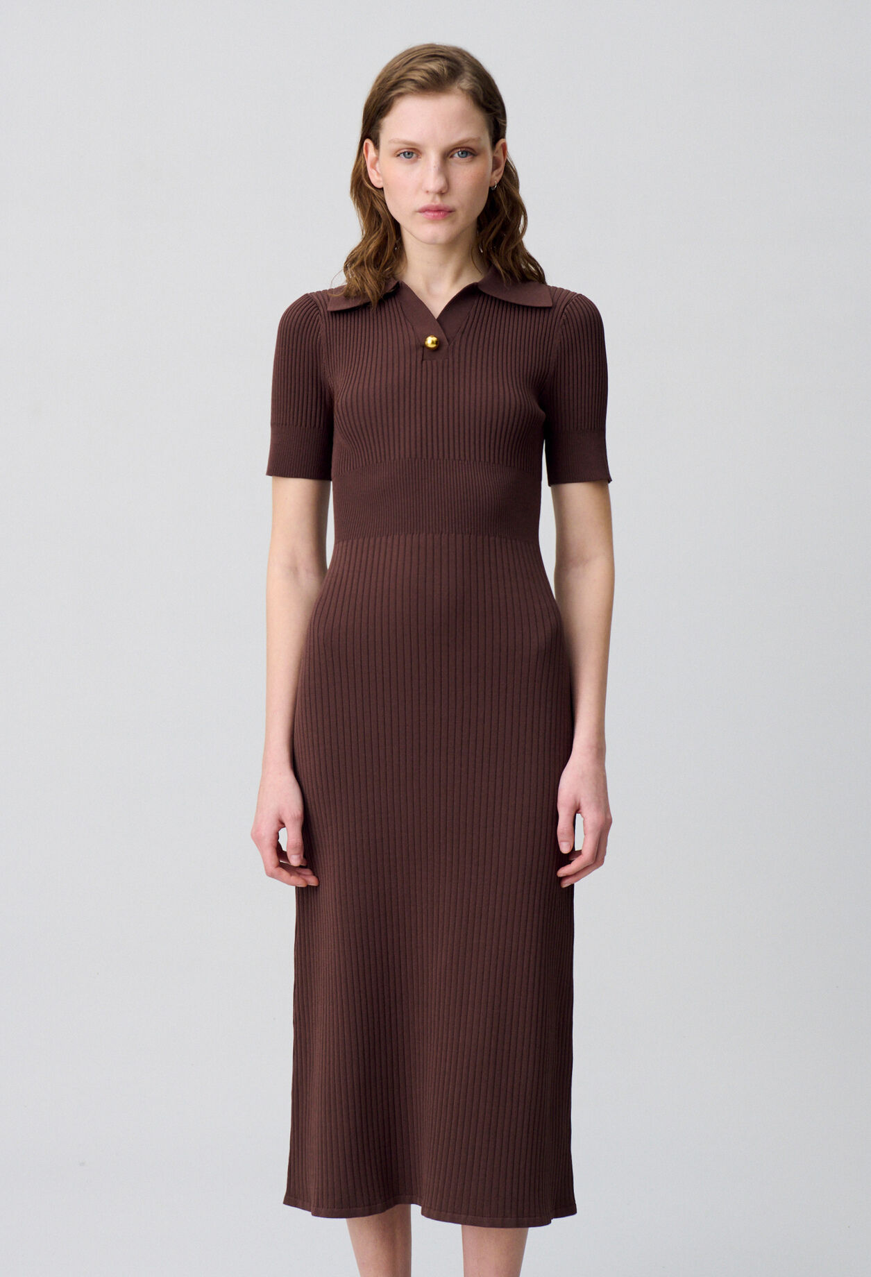 Knielanges Strickkleid