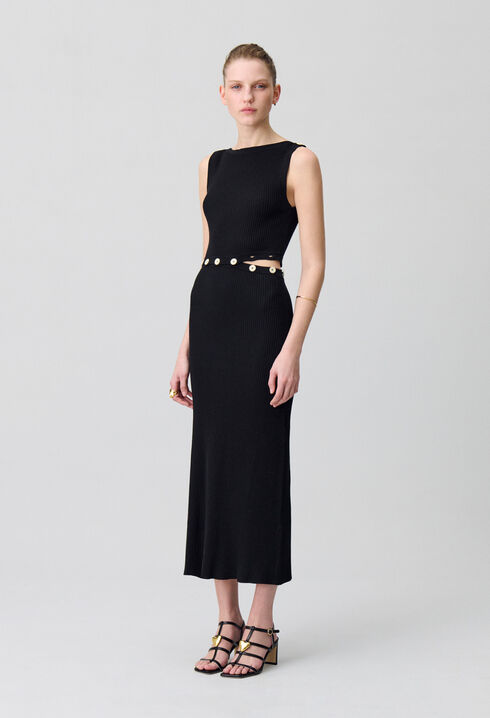 Knielanges Strickkleid