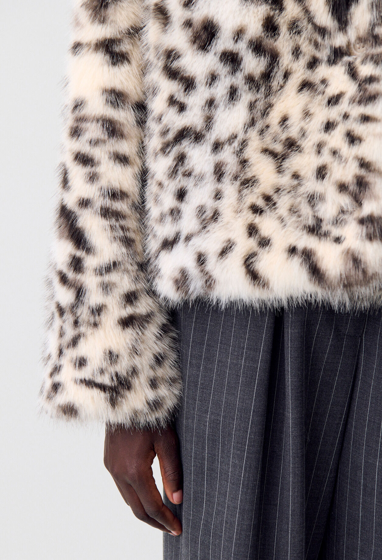 Manteau fausse fourrure léopard