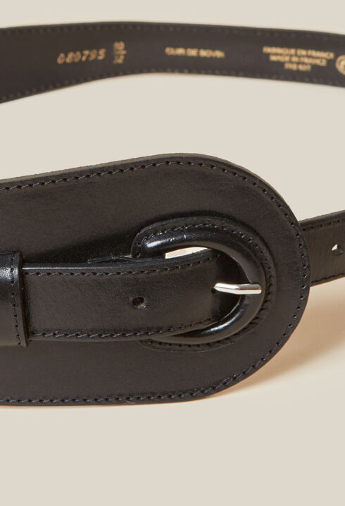 Black leather belt