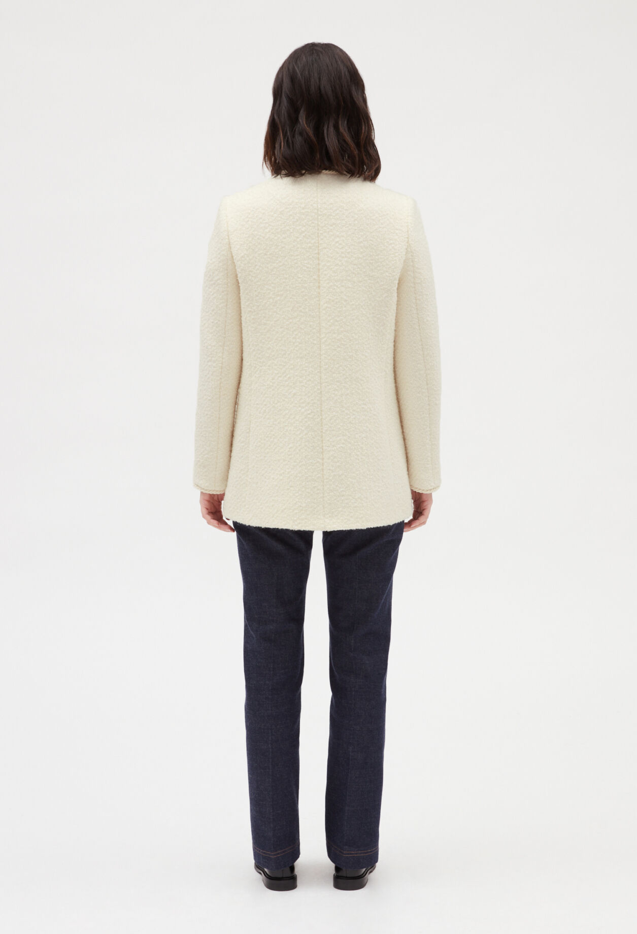 Langärmelige Tweedjacke, beige