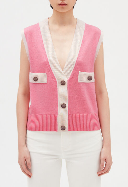 Sleeveless knit jumper