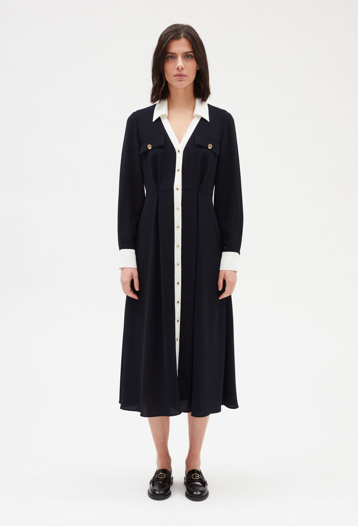 Robe midi marine
