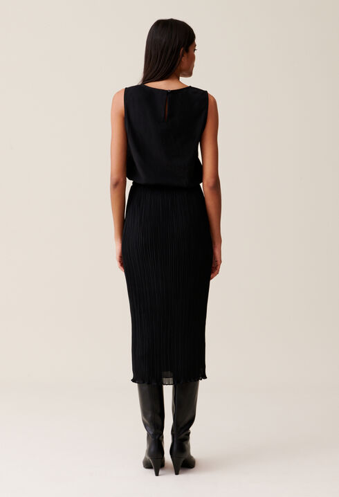 Robe 7/8ème col rond élastiquée