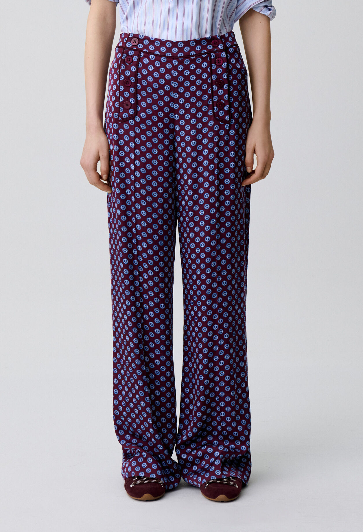Satin sailor trousers