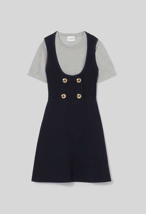 Kurzes Strickkleid im T-Shirt-Stil