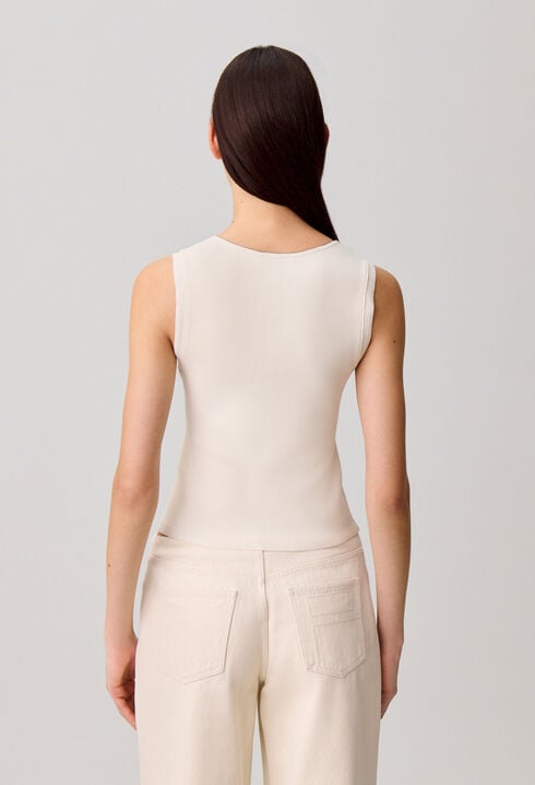 Top en maille &eacute;cru