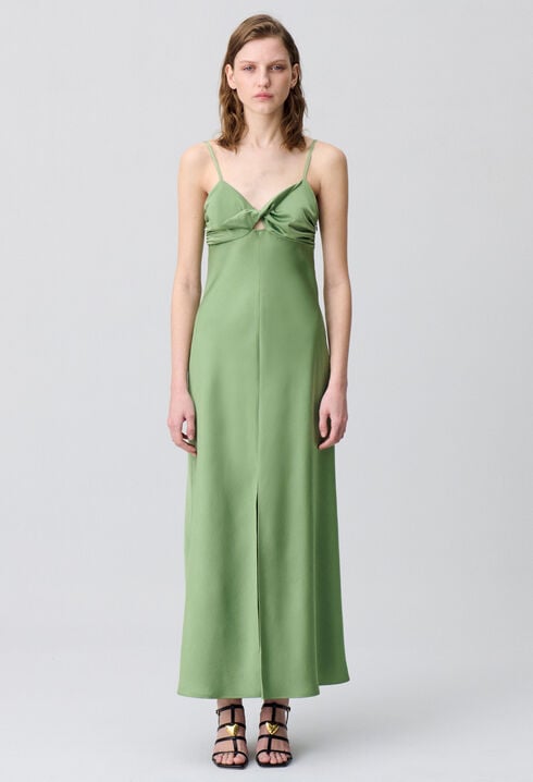 Langes Satin-Kleid