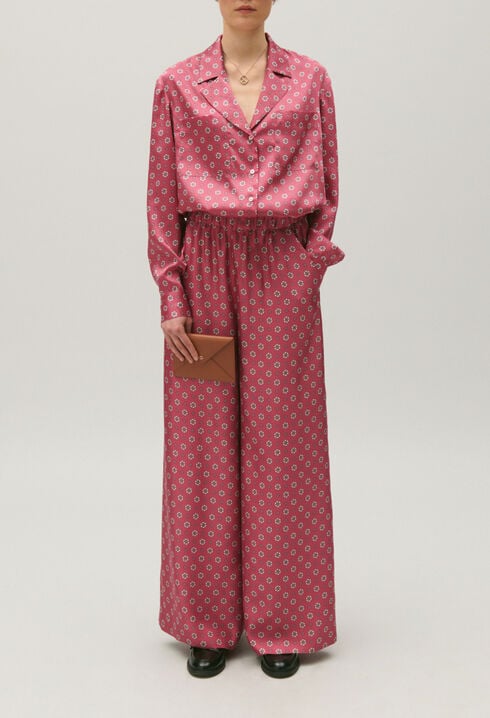 Printed satin shirt