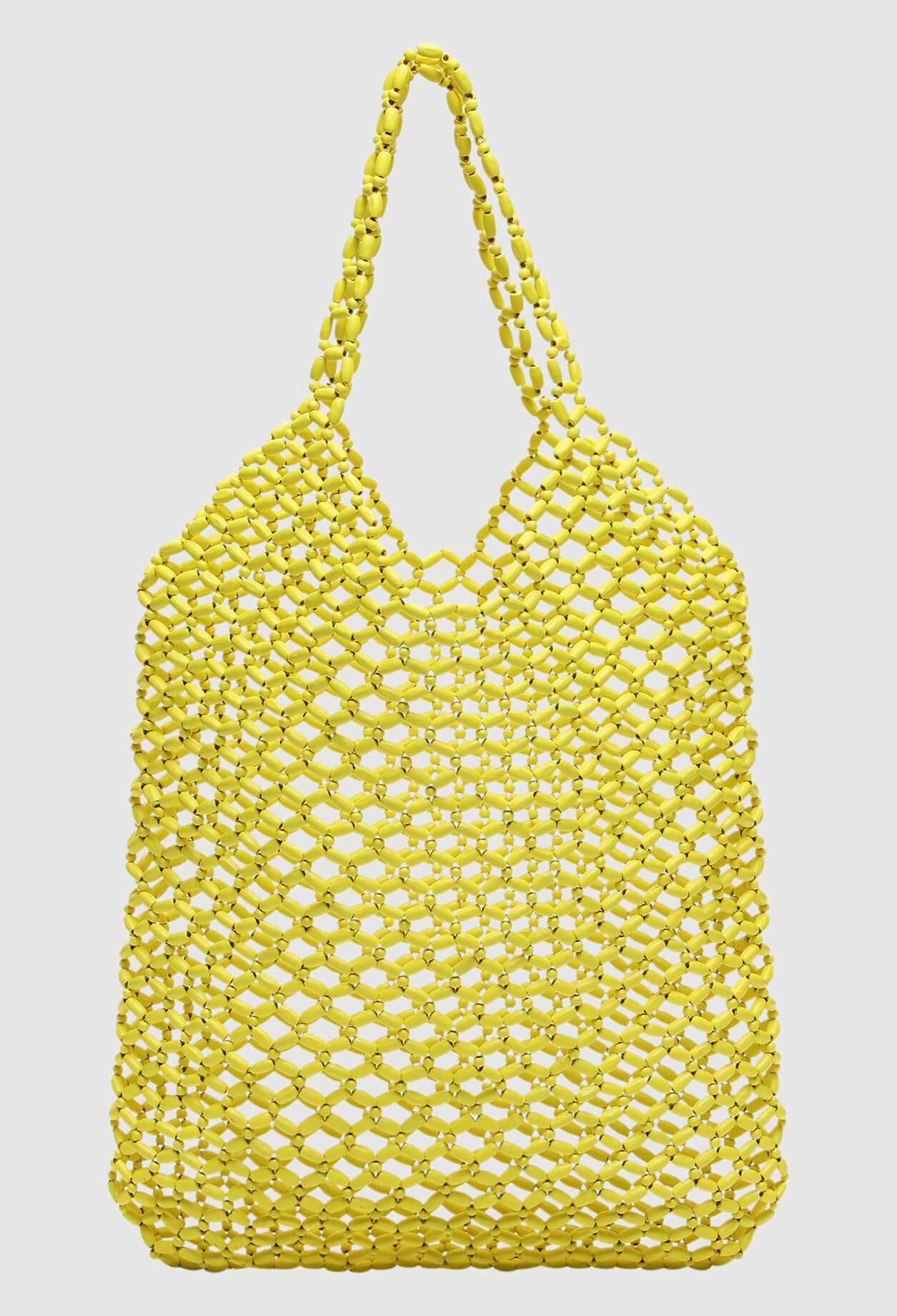 Tasche aus Holzperlen