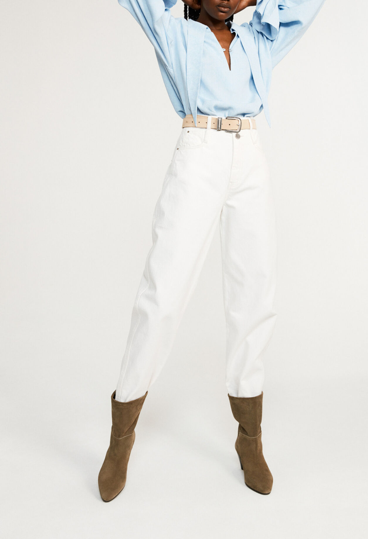 Jeans aus weißer Baumwolle