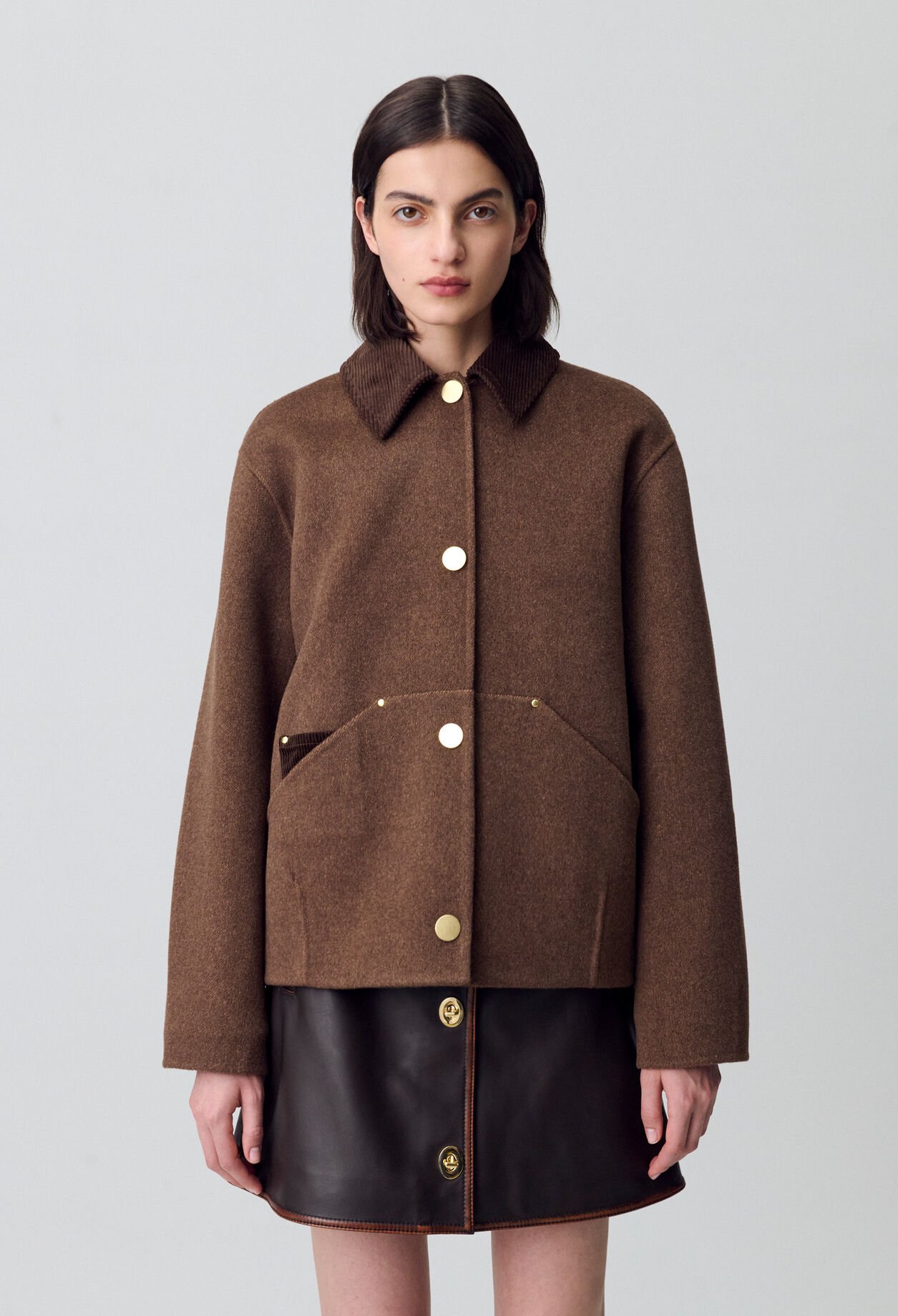 Manteau court laine