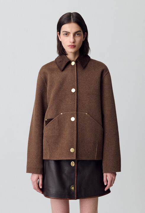 Manteau court laine