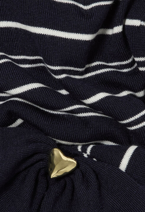 Pull maille ray&eacute; c&oelig;ur