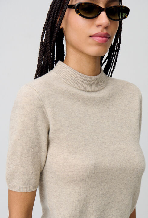 Pull laine col montant