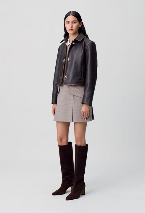 Cropped Vintage Leather Jacket