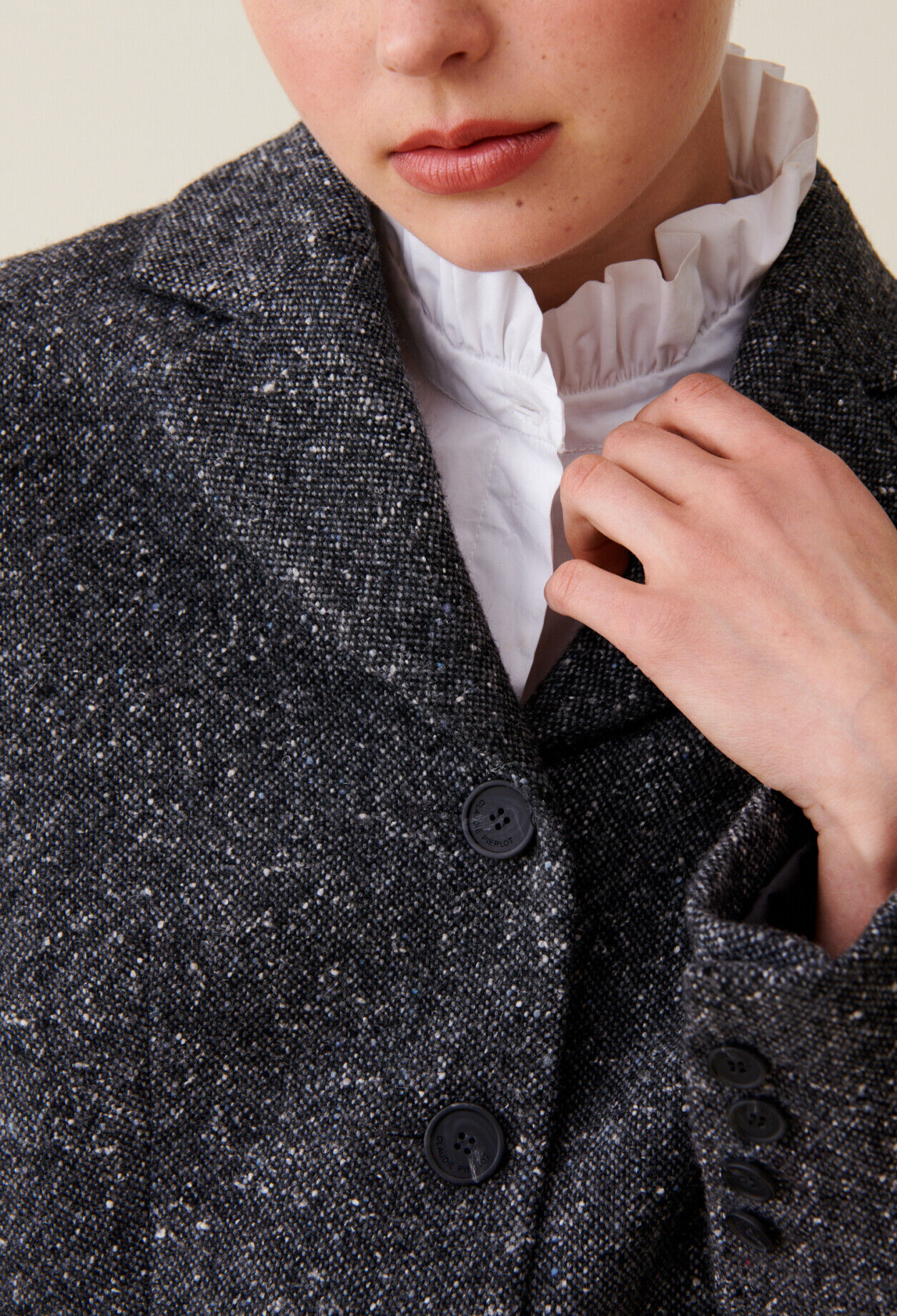 Graue Tweedjacke aus Wollmischung