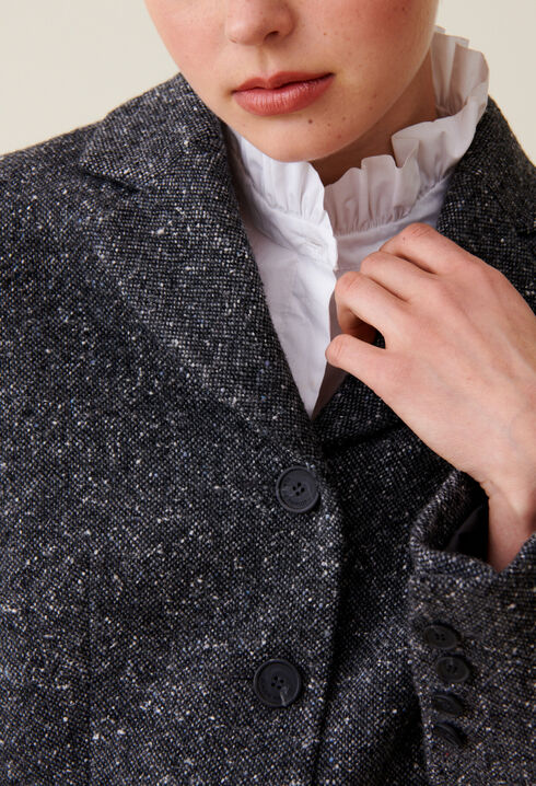 Graue Tweedjacke aus Wollmischung