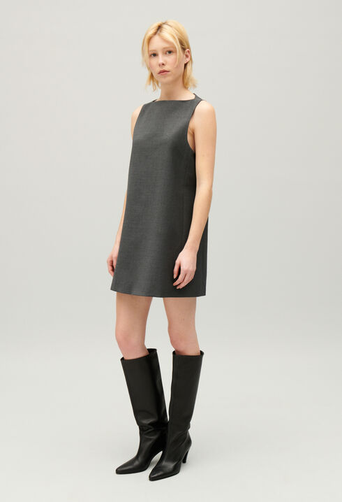 Robe courte gris chiné