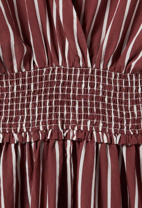 Gestreiftes Kleid in Wickeloptik