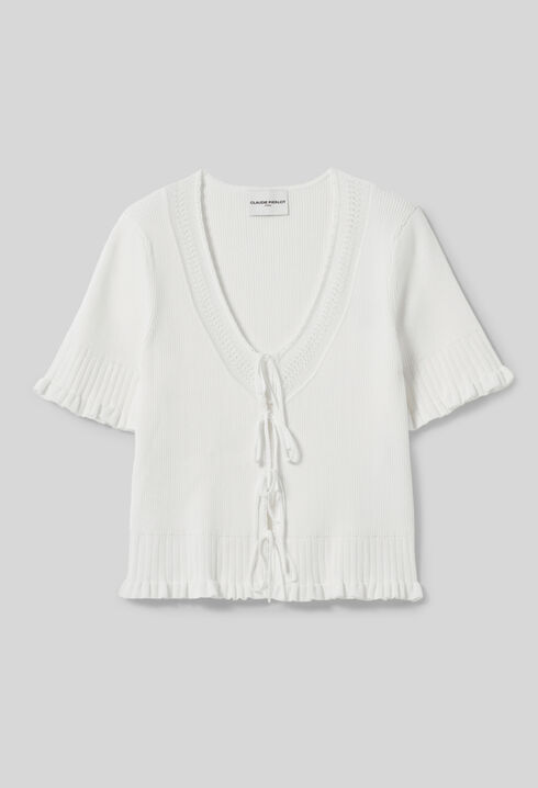 Fine knit top with bows
