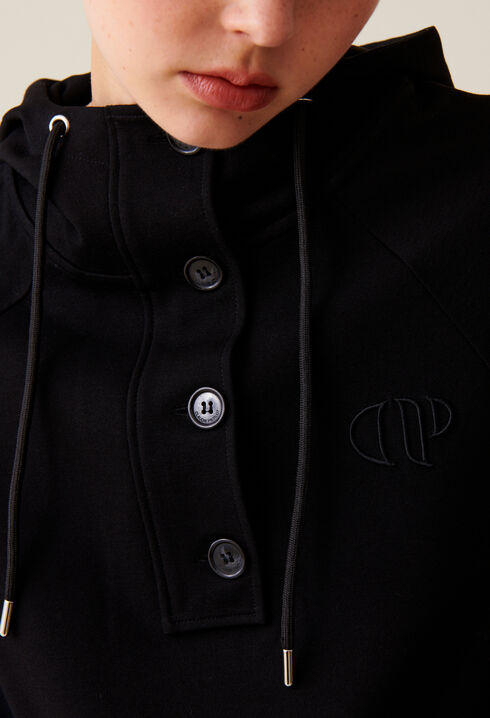 Schwarzes Kapuzen Sweatshirt